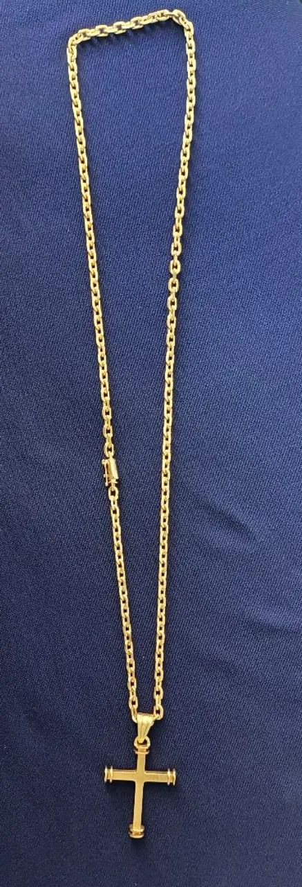 Corrente em prata banhada em ouro 18k - Foto 2