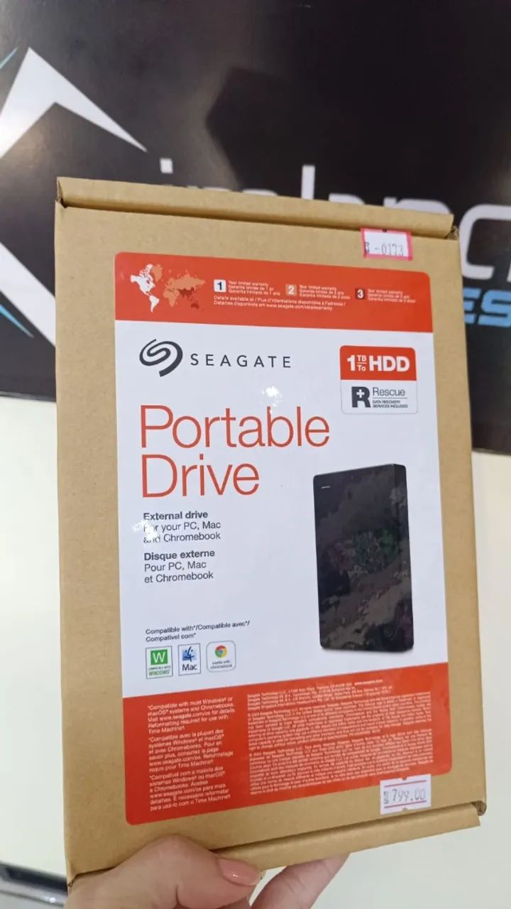HD Externo Portátil 1TB - USB 3.0 Seagate Portable Drive  - Loja COimbra Computadores 