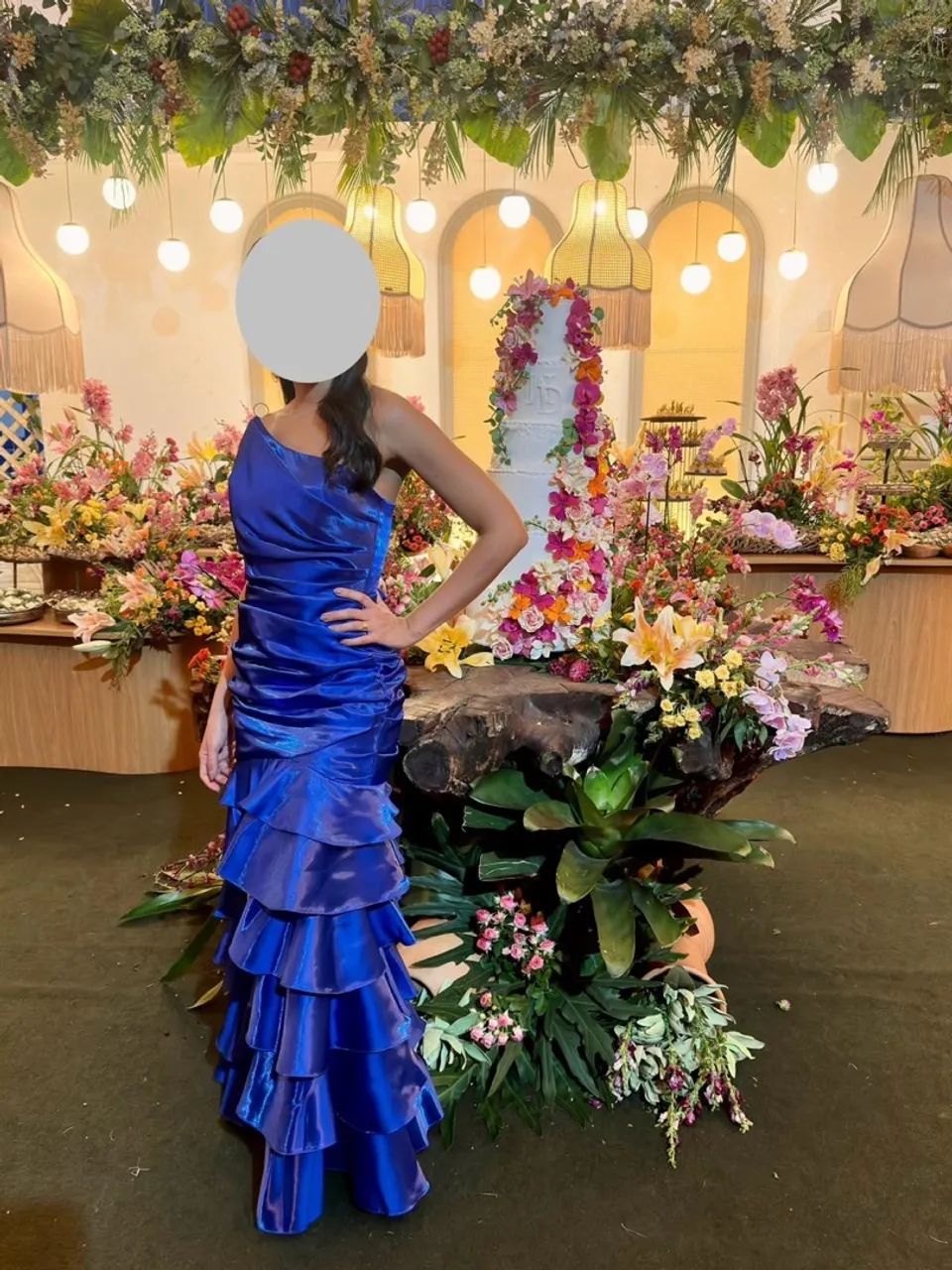 Vestido longo em zibeline
