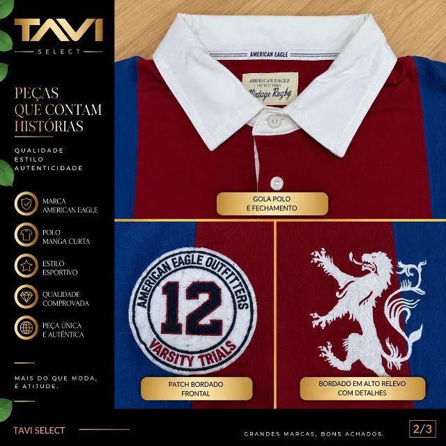 Polo American Eagle Vintage Rugby - Foto 3