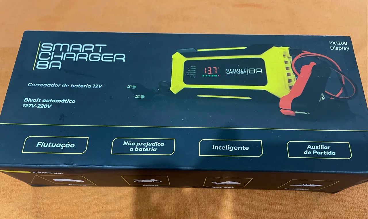 Carregador de bateria 12v - Smart Charger 8A