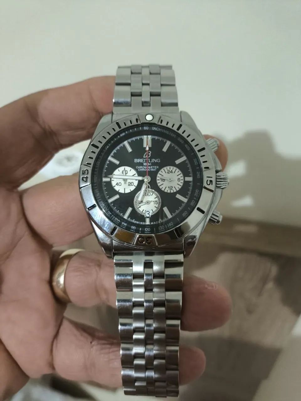 Relógio Breitling aço,50mm com a coroa! Quartzo - Foto 5