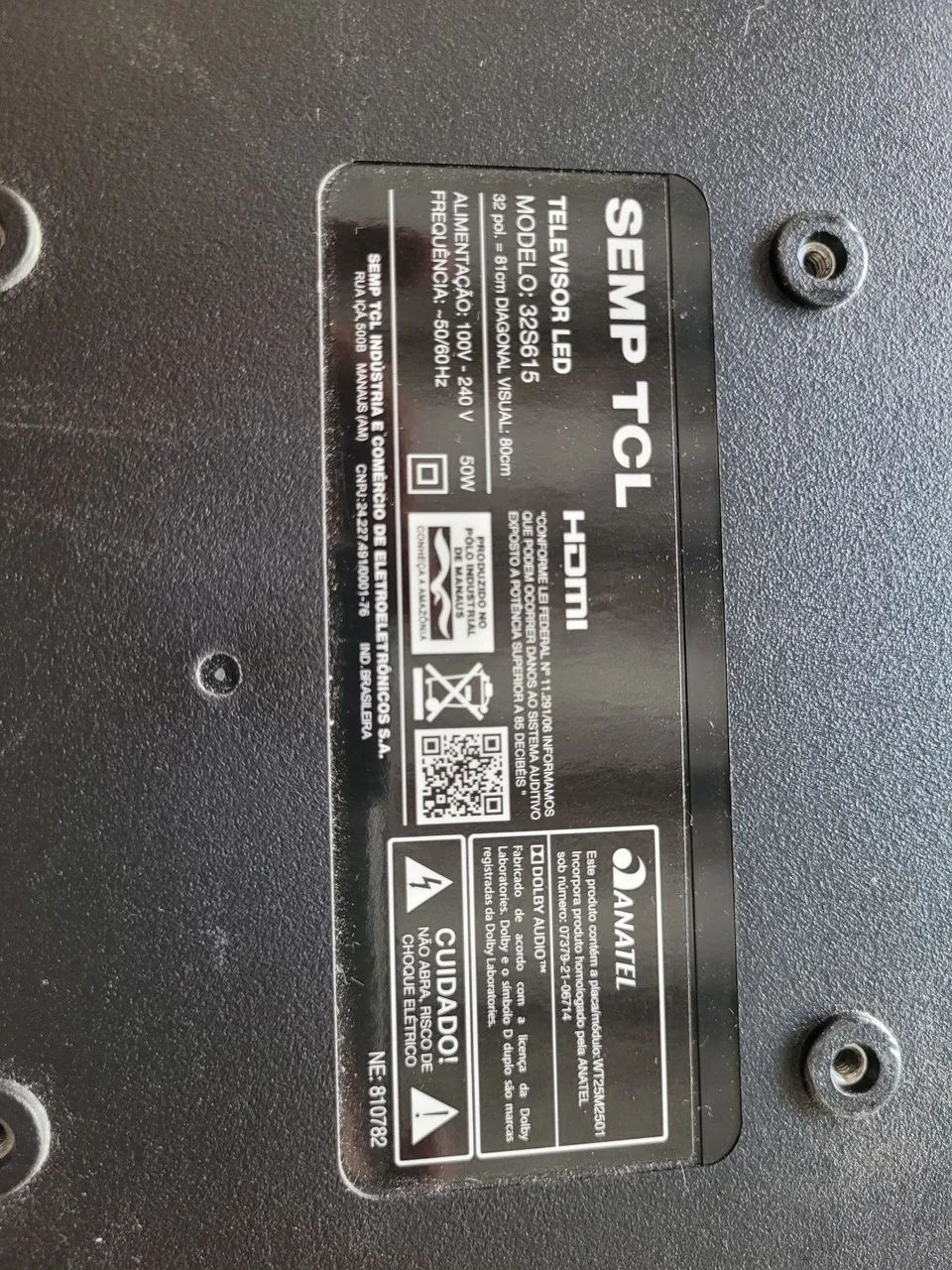 Tv tcl smart 32 polegadas led com tela danificada no estado