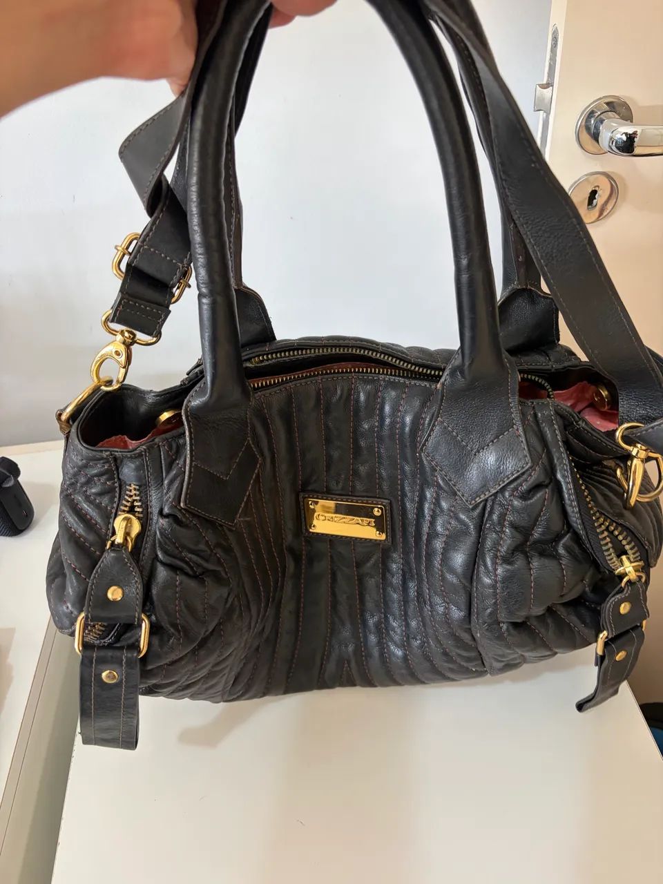 Bolsa de couro preta 