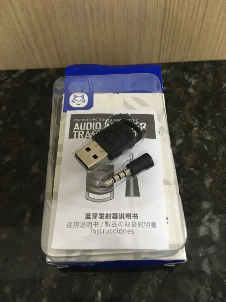 Adaptador Transmissor de Áudio Bluetooth V5.1 Compatível com PS5 e PS4 e PC - NOVO