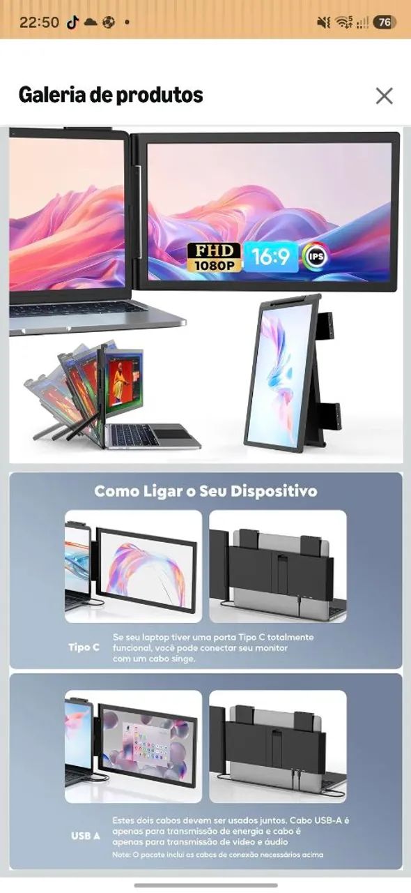 Extensor de tela para notebook  - Foto 2