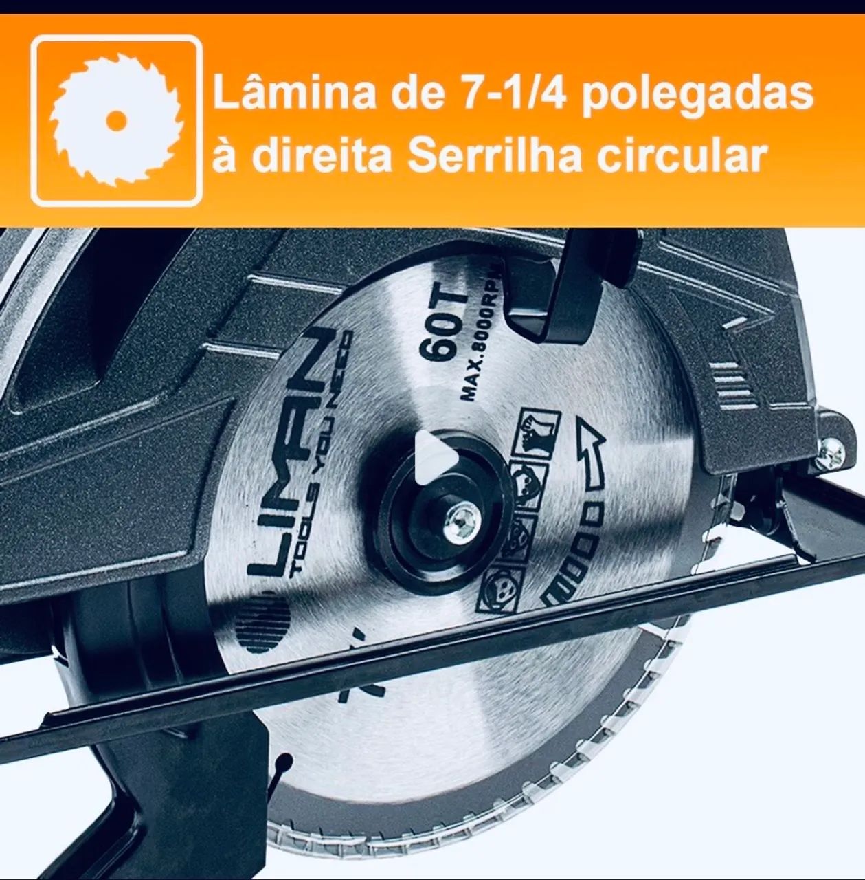 Serra circular eletrônica DEWEM 1400W  - Foto 4