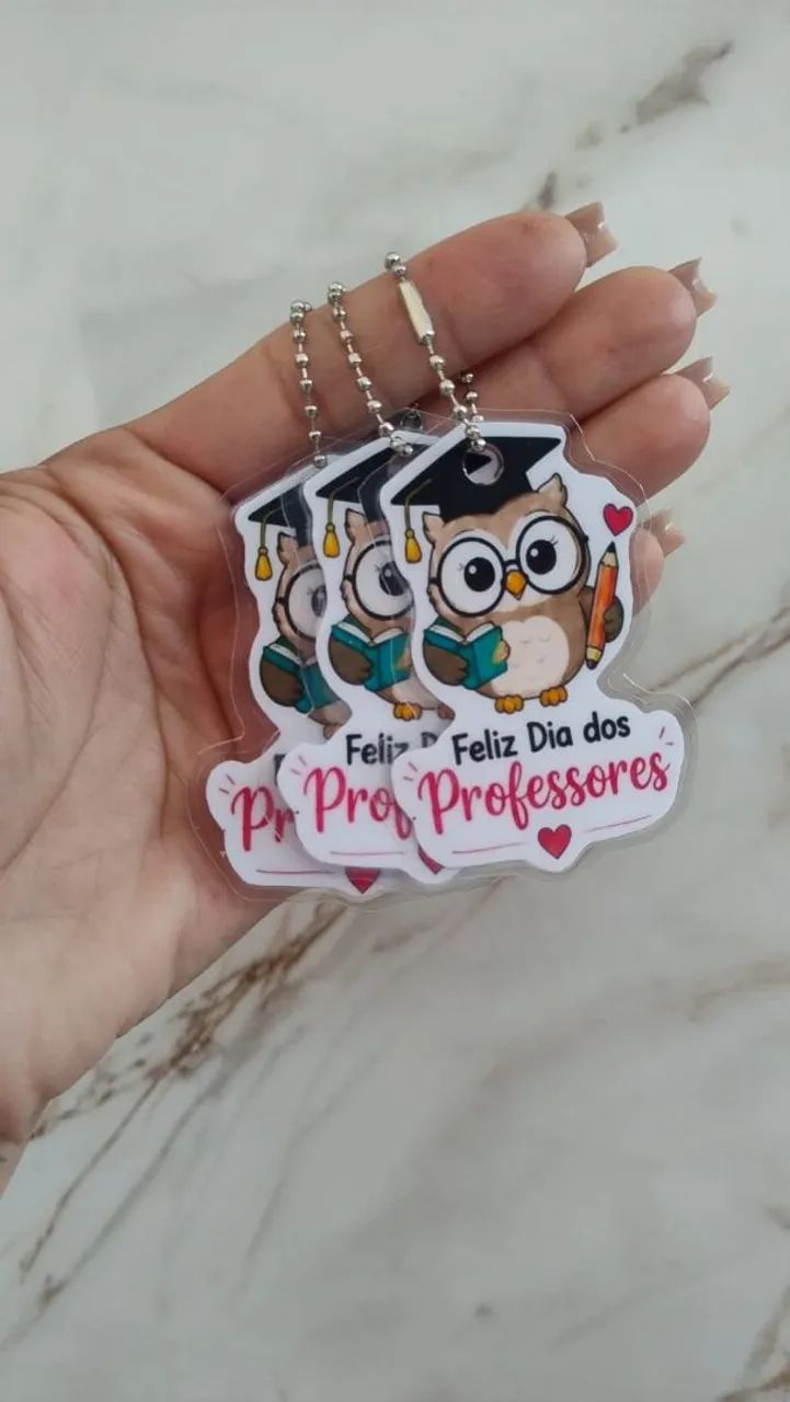 MINI CHAVEIRO PARA DIA DOS PROFESSORES CORUJINHA - Foto 4