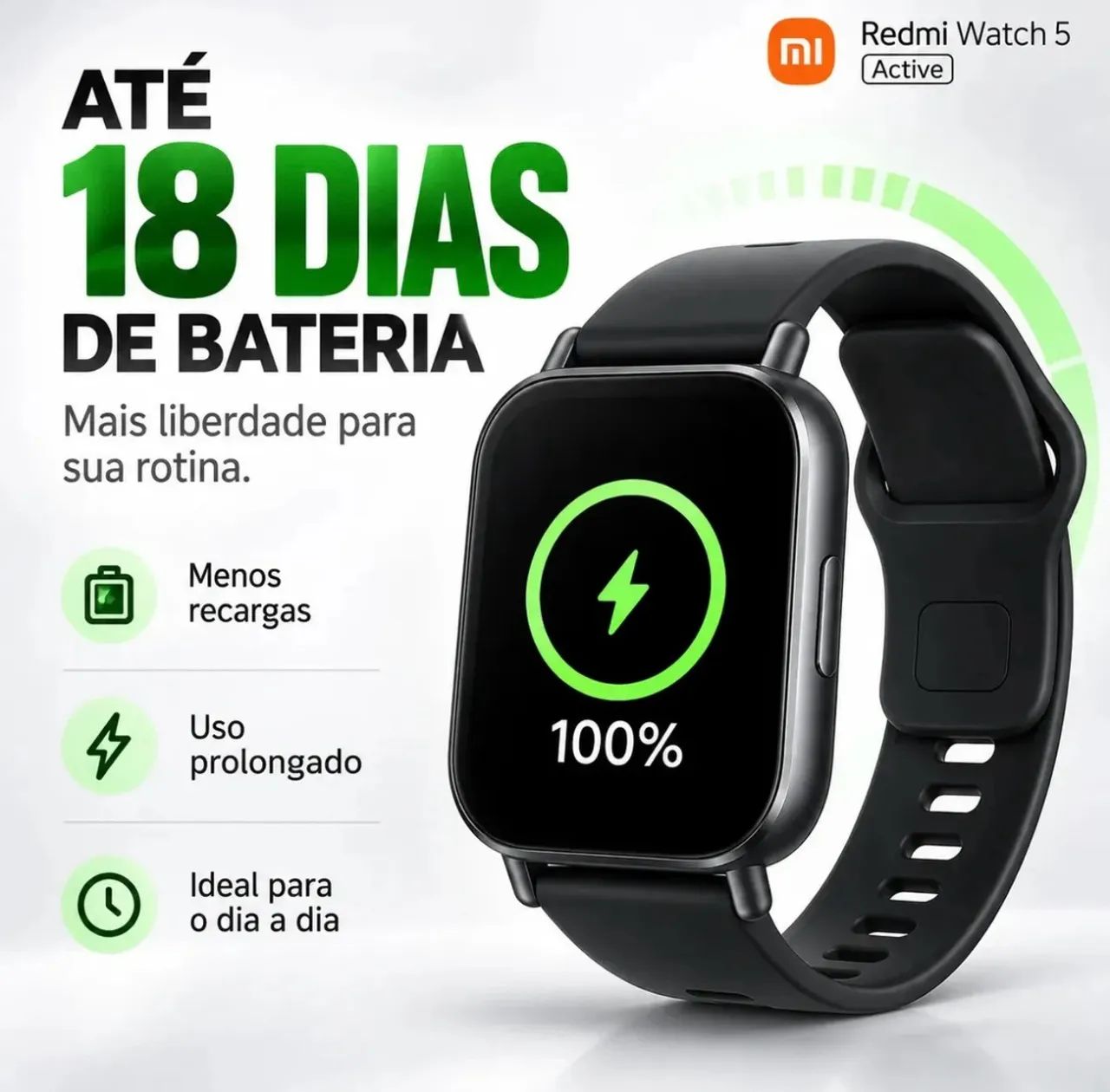 Relógio Xiaomi Redmi Watch 5 Active Preto - Foto 2