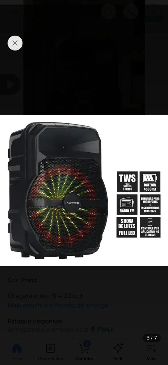 Caixa de Som Polyvox 300W bluetooth XC 700T semi nova - Foto 2