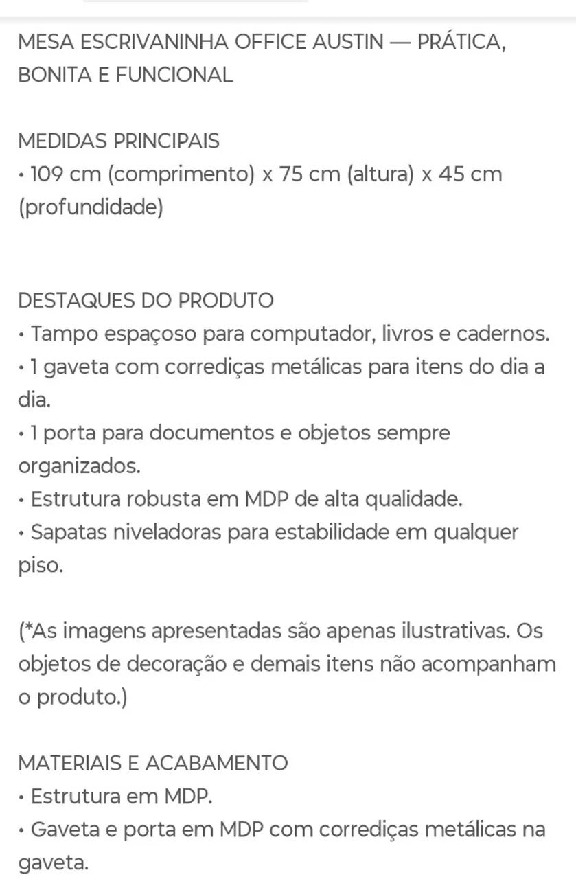 Mesinha Escritório Austin - Foto 4