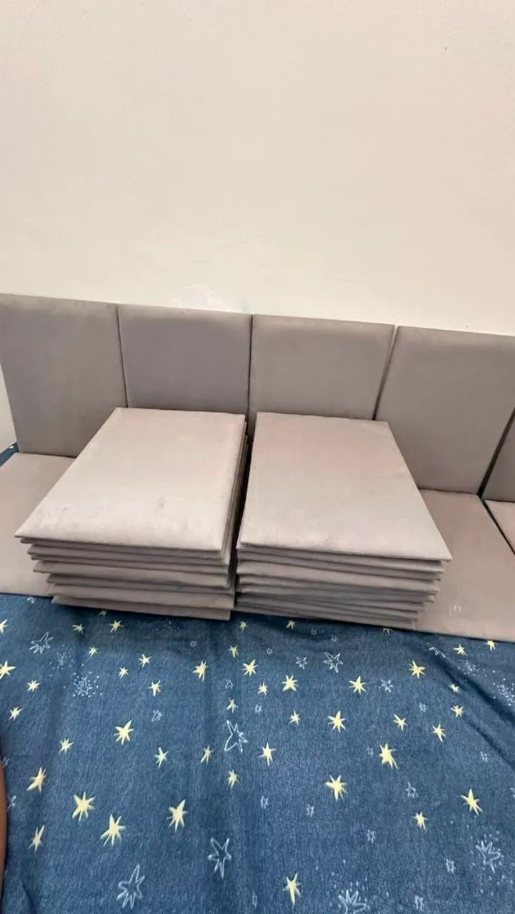 Kit módulos cabeceira cama Box casal king Suede 40x30 - Foto 3