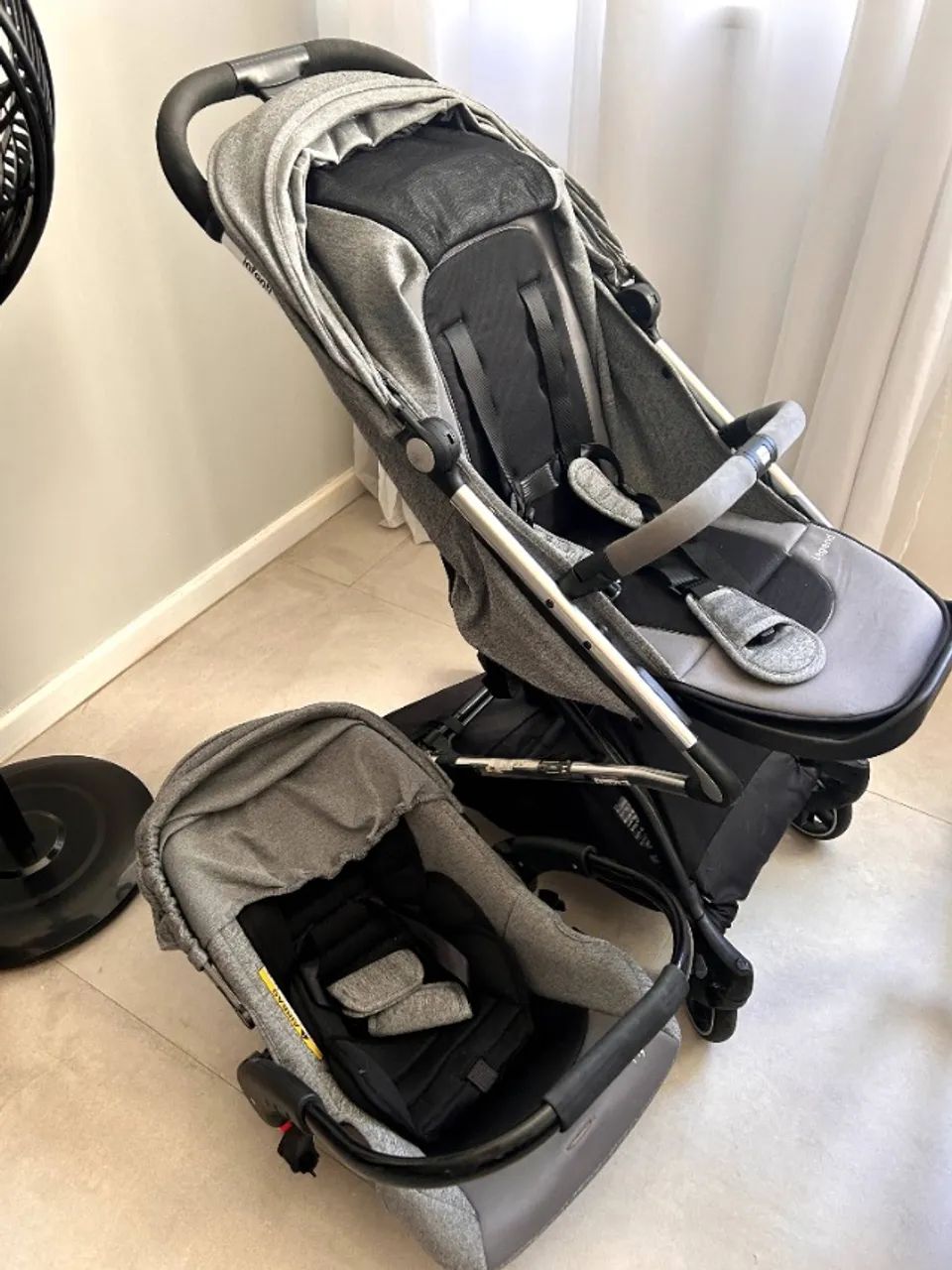 Carrinho de bebe com bebe conforto - Foto 4