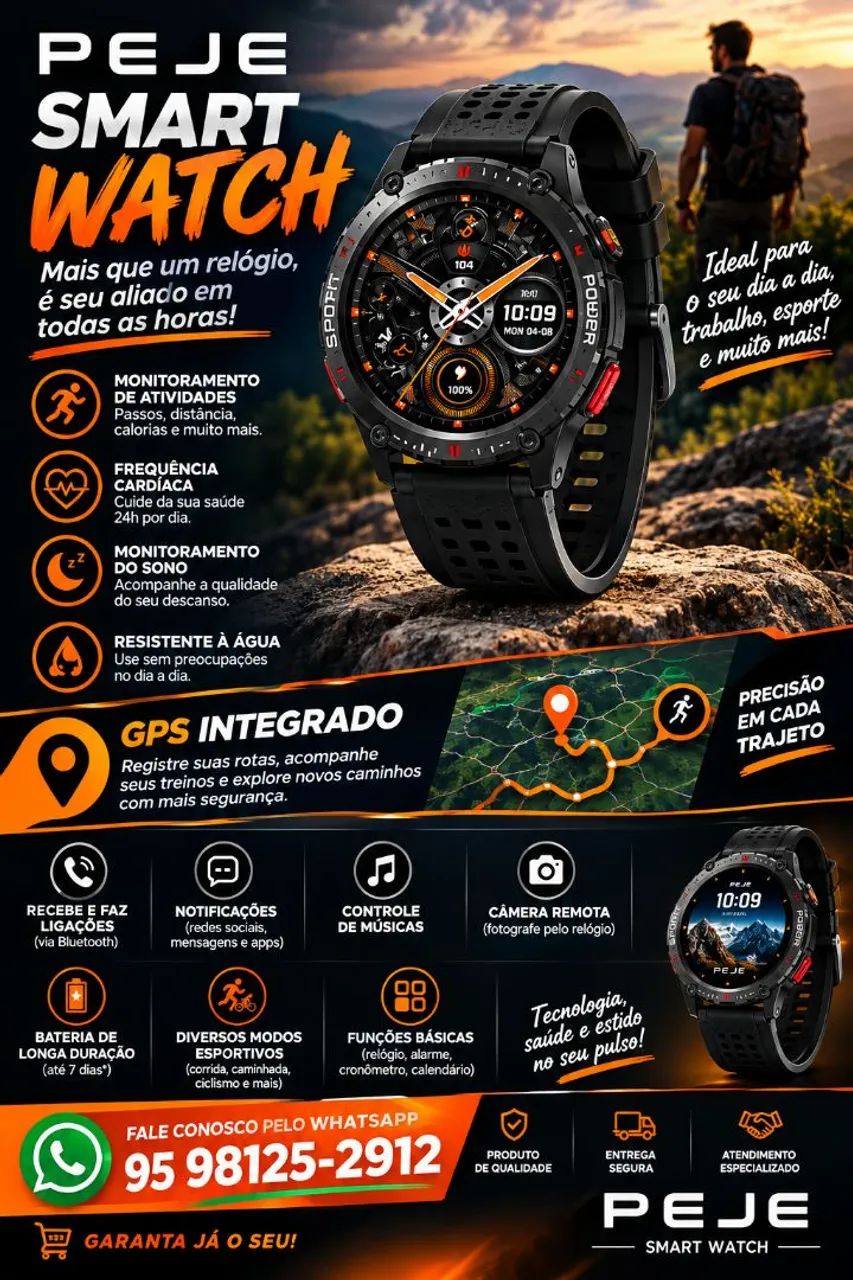 Smartwatch com GPS integrado 