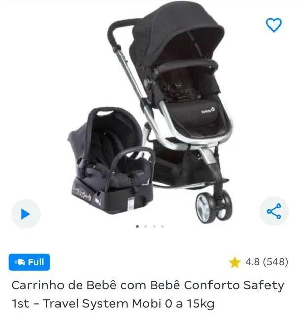 Carrinho com bebê conforto usado  - Foto 3