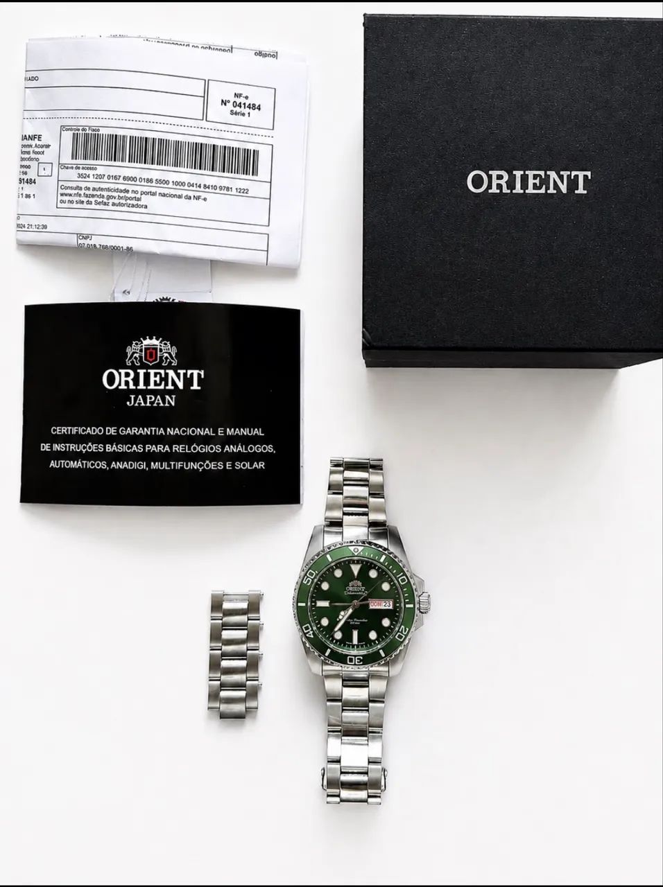 Relógio Orient Automático Submariner Verde F49SS027 E1SX - Aço - Foto 2