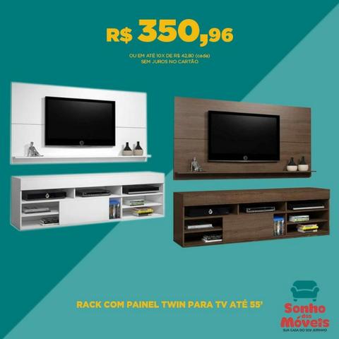 Siena Móveis - Rack com Painel Twin para TV até 55 Polegadas