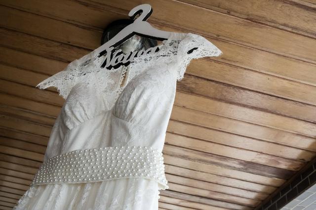 Vestido de noiva off-white com renda - Foto 4