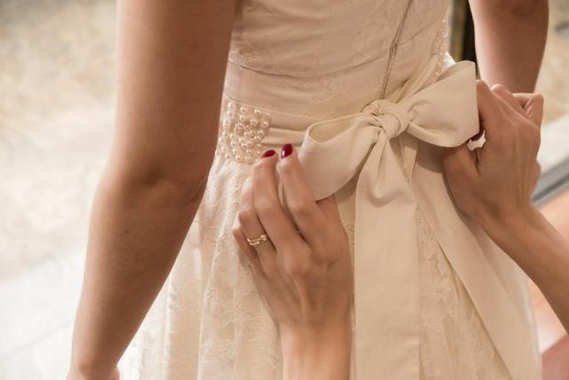 Vestido de noiva off-white com renda - Foto 5