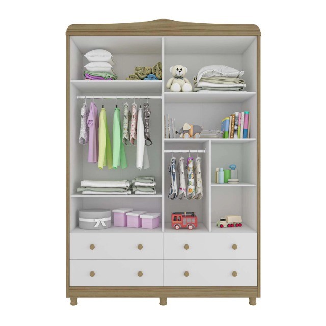 Roupeiro Infantil Noah Peroba 100% MDF - ( Promoção )  - Foto 3