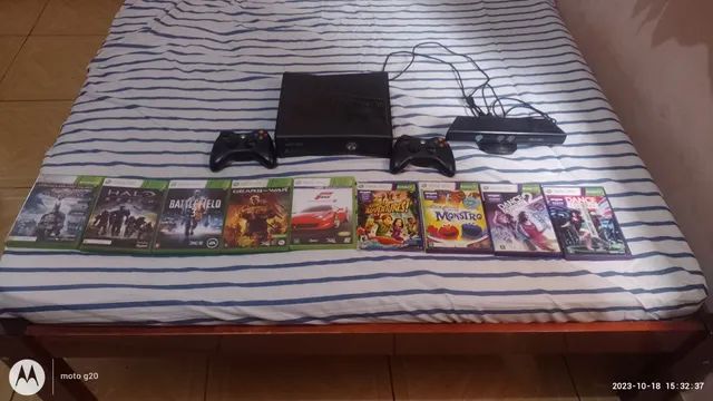 Vendo Xbox 360 com 2 controles, Kinect e 9 jogos - Videogames - Realengo,  Rio de Janeiro 1244723414