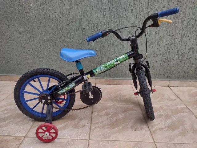 Bicicleta Infantil Azul Aro 16" com rodinhas Marca: Jungle Roar Brinke+ - Foto 4