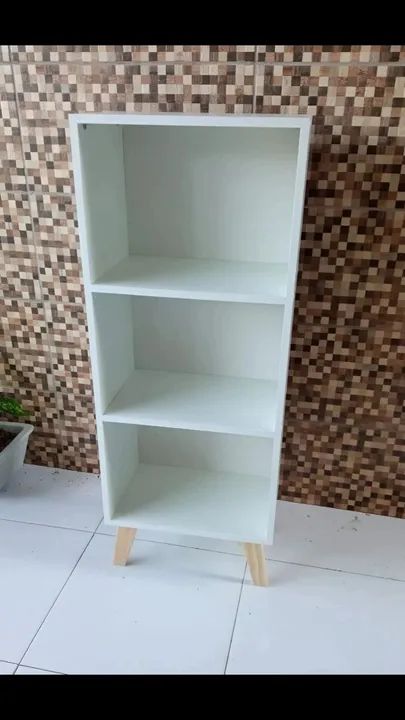 Estante multiuso com 3 Prateleiras - MDF Branco