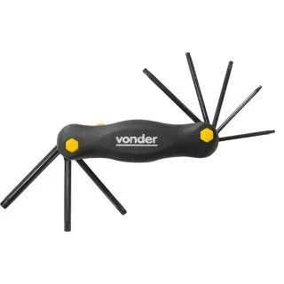 Jogo de chaves hexalobular, T9 a T40, com suporte plástico, 8 peças. vonder - Foto 2