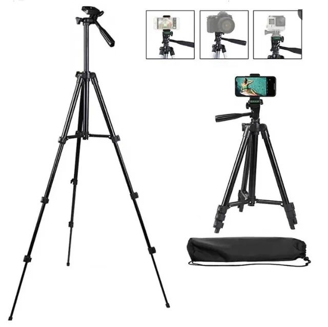  Tripé Universal Telescópico lehmox ley-3120A 1100mm Câmera E Celular Com Capa