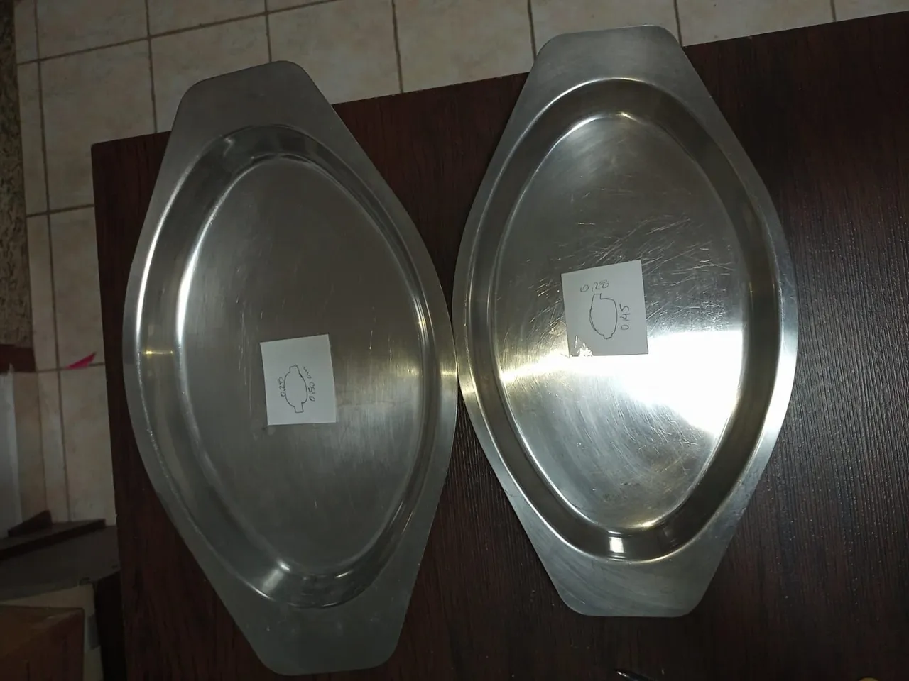 Travessas de inox
