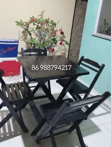 MESAS E CADEIRAS RÚSTICAS DOBRÁVEIS  - Foto 3