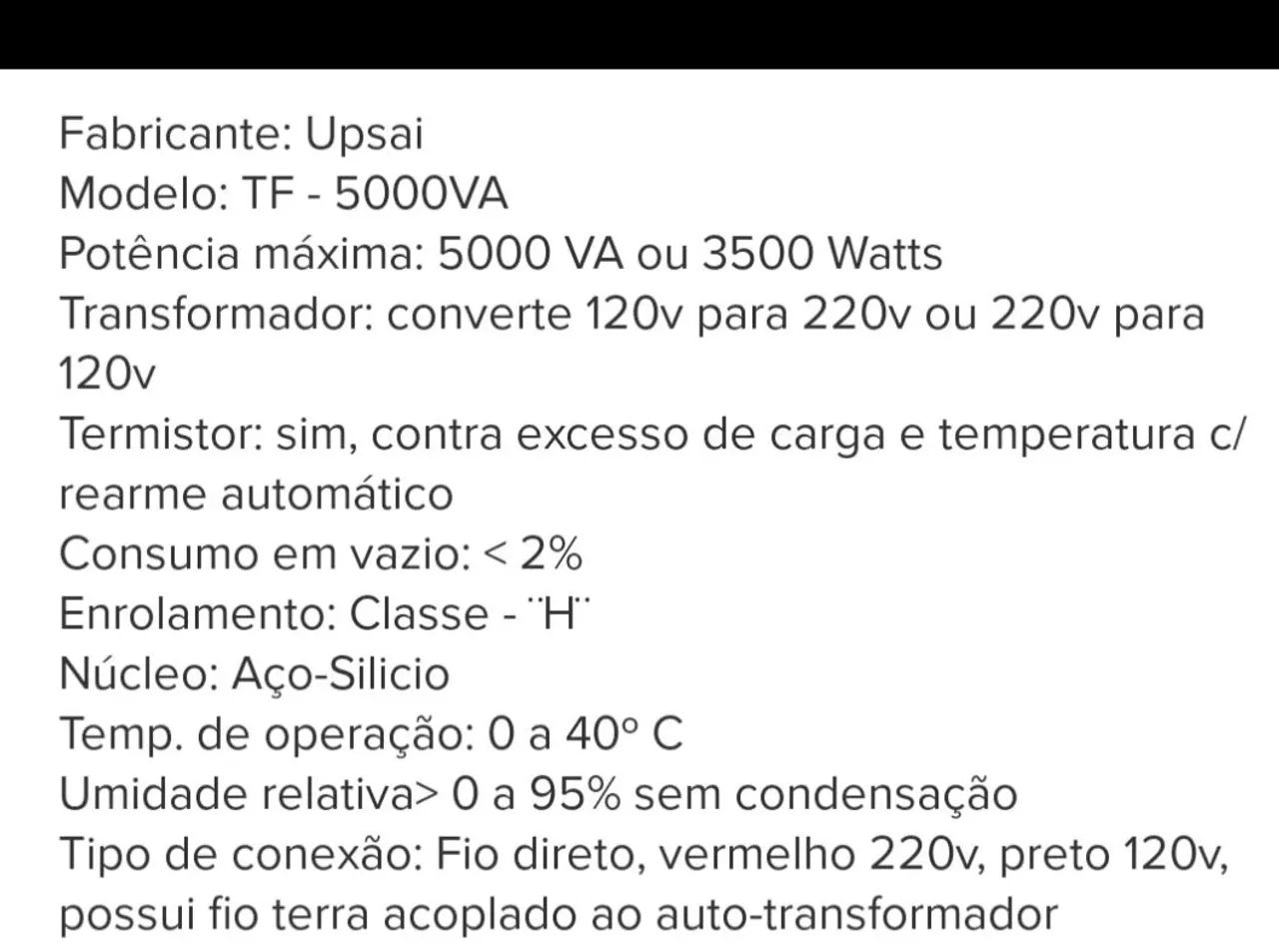 Autotransformador Conversor de Voltagem 5000VA - Foto 2