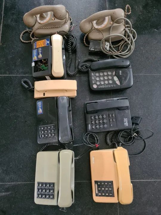 9 Telefones Antigos - Intelbras Telemec Fonecom Kyocera HDL e Ramal