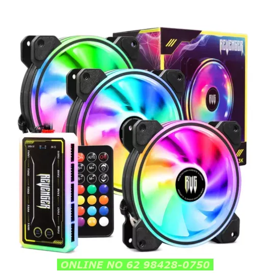 Kit 3 Cooler Fan 120mm Argb Ventoinha12v Hub Controlador Pc