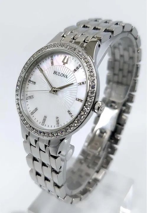 (NOVO!) RELÓGIO BULOVA MADREPÉROLAS CRISTAIS  