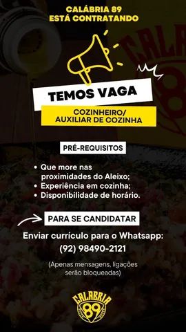 vagas de emprego para cozinha - V 18.14