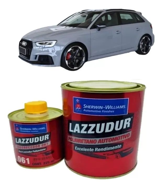 Tinta Automotiva Poliéster Nardo Gray Ly7c 900ml + Verniz 5 unidades aceito cartão