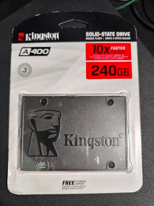 SSD Kingston A400 240GB - 10x mais rápido que um HD tradicional!