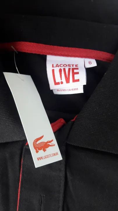 CAMISA POLO LACOSTE LIVE Preta G - Foto 5