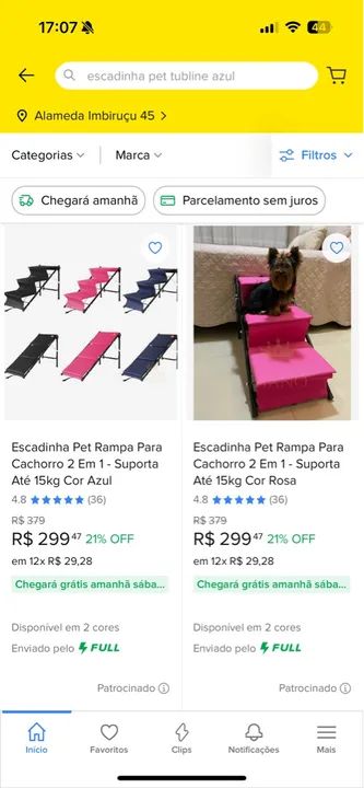 Escada para Pet - 3 Degraus - Azul - 45 cm - Foto 5