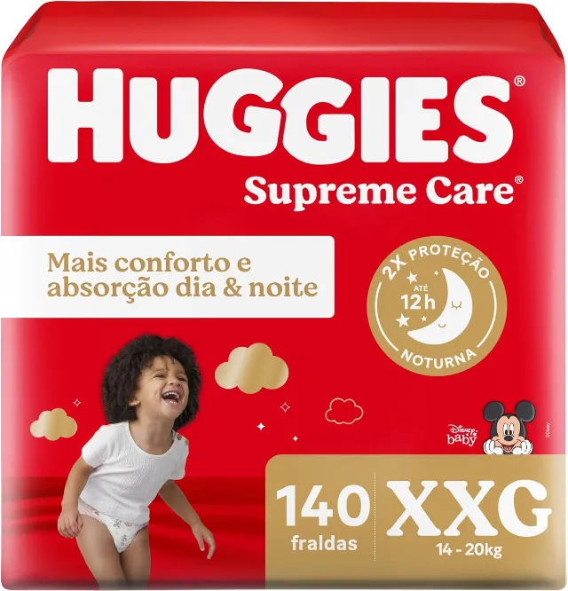Pacote Lacrado Fralda Huggies Supreme Care XXG 140 Unidades