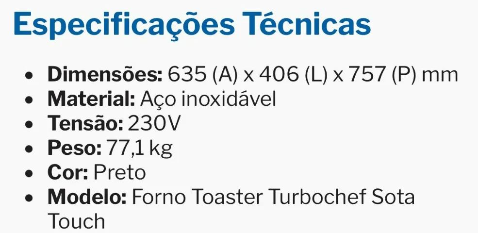 Forno Toaster TurboChef Sota Touch - Foto 6