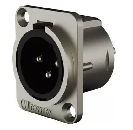 Conector quadrado Plug Wireconex Xlr  Macho 3 Polos