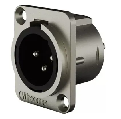 Conector quadrado Plug Wireconex Xlr Macho 3 Polos