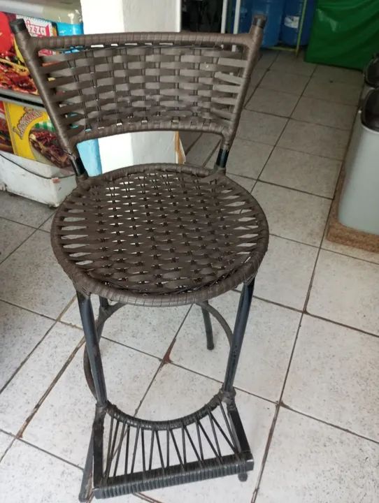 Banqueta de Bar em Rattan