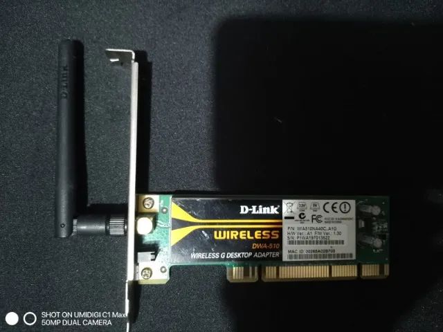 Placa De Rede Wireless Wifi Pci D-link Dwa-510 54mbps 802 (Usado) - Foto 2
