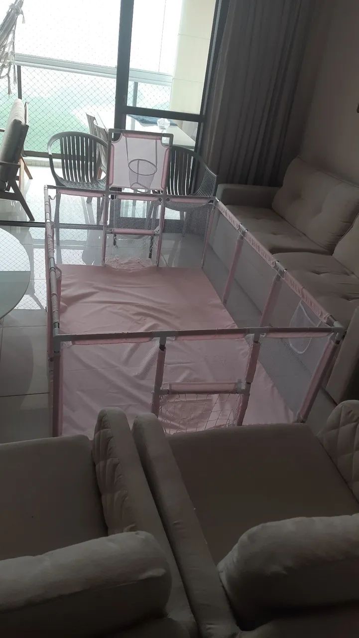 Cercadinho Playpen Infantil com Rede e Bola de Basquete - Foto 4