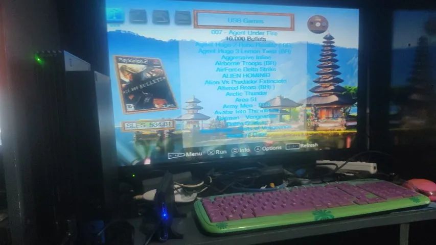 Ps2 Phat 2 controles hd320gb 5 mil jogos memory card original e cabos - Foto 5
