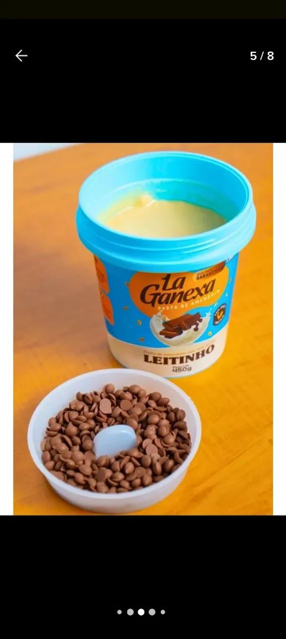 Pasta de Amendoim La Ganexa Cookies 450g - Nova Embalagem - Foto 4