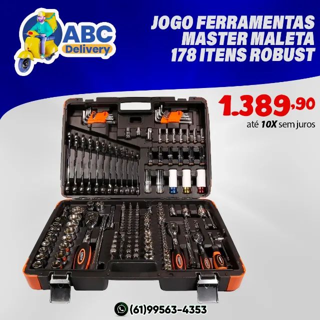 Jogo De Ferramentas Oficina Master Maleta 178 Itens Robust